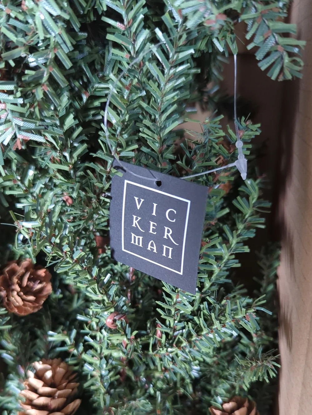 SET OF 2 Vickerman Carmel Pine Decorative Tree w/Cones 30